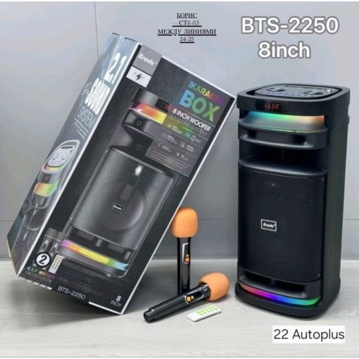 Портативная колонка Brodu BTS-2250 Karaoke BOX 🔷 САДОВОД официальный интернет-каталог