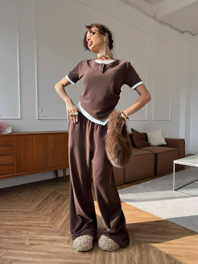 Купить Женский костюм коричневый оптом Садовод Интернет-каталог Садовод интернет-каталог