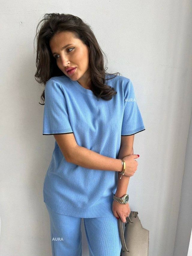 Купить Женский костюм голубой оптом Садовод Интернет-каталог Садовод интернет-каталог