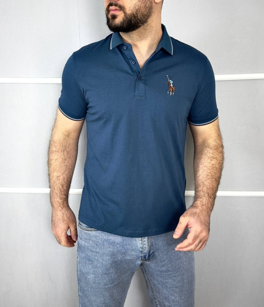 Купить Мужская футболка синяя оптом Садовод Интернет-каталог Садовод интернет-каталог