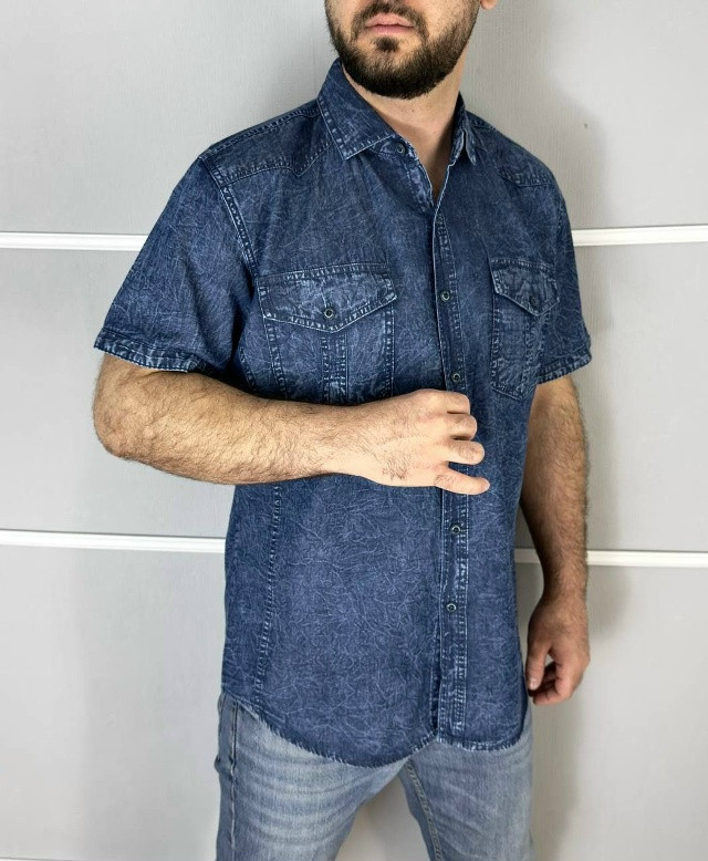 Купить Мужская рубашка синяя оптом Садовод Интернет-каталог Садовод интернет-каталог