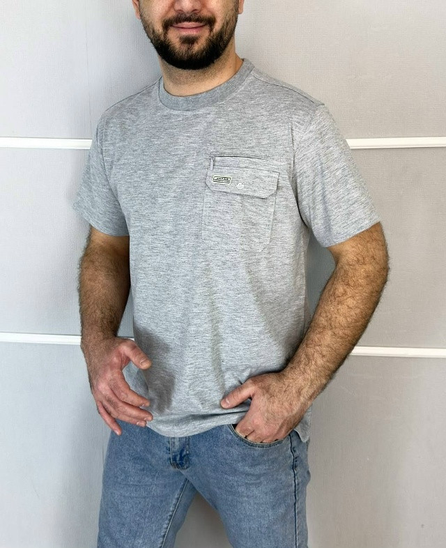 Купить Мужская футболка серая оптом Садовод Интернет-каталог Садовод интернет-каталог