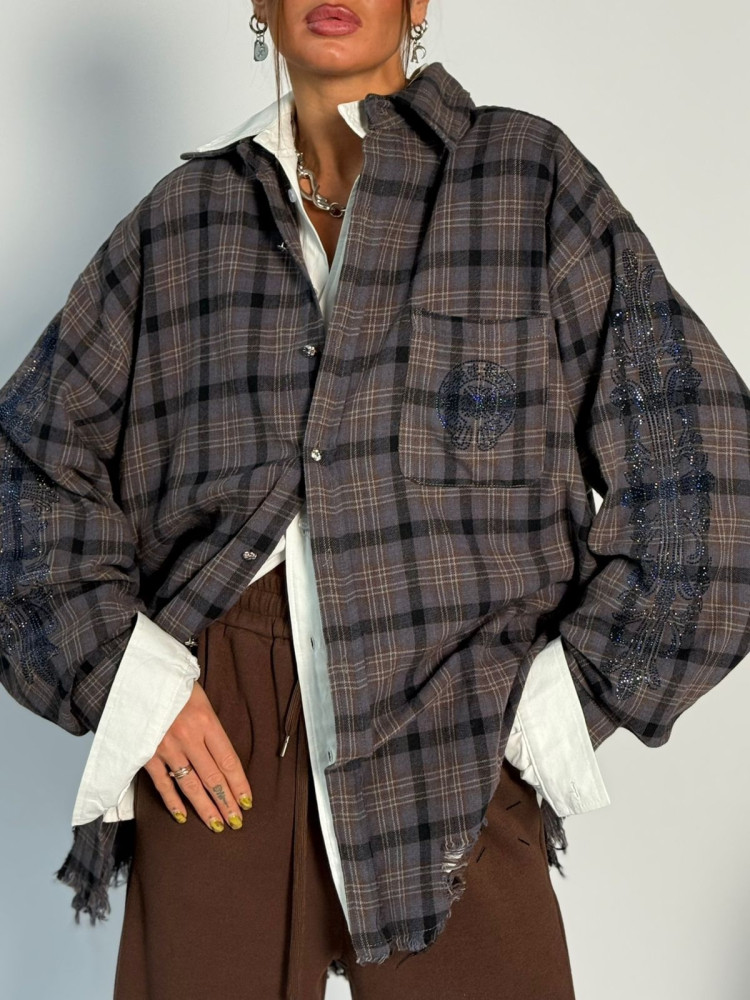 Купить Женская рубашка серая оптом Садовод Интернет-каталог Садовод интернет-каталог