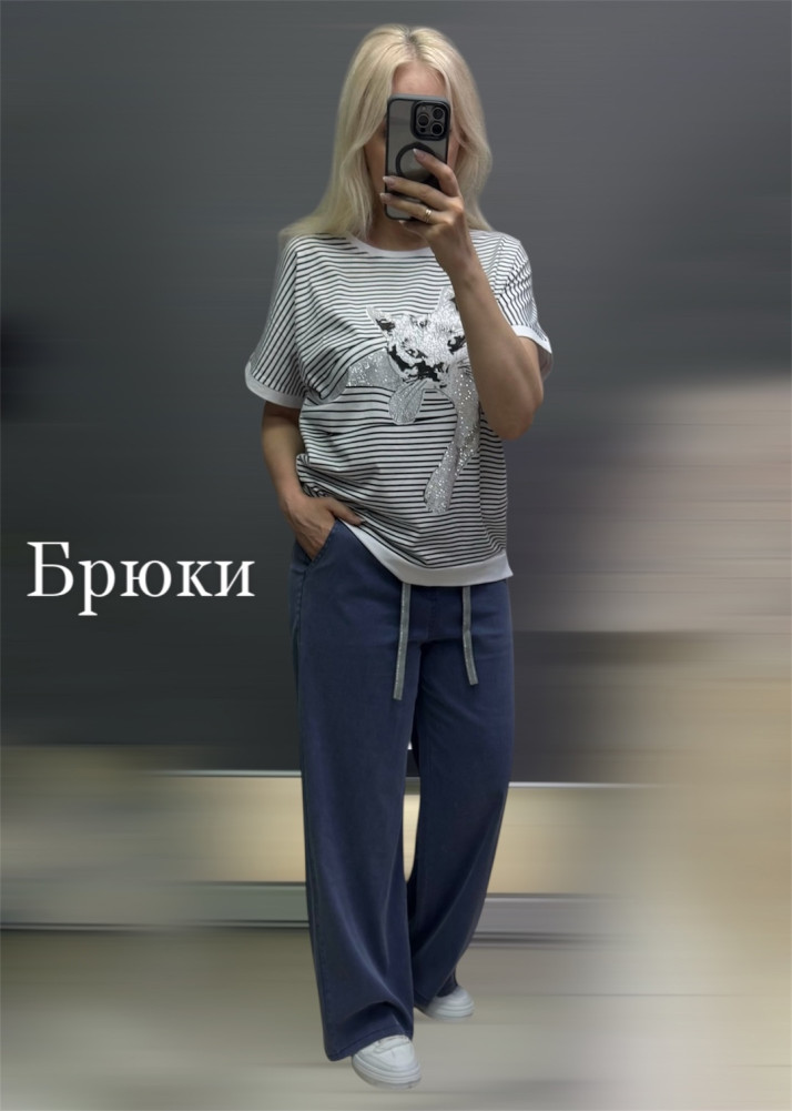 Купить Женские брюки синие оптом Садовод Интернет-каталог Садовод интернет-каталог