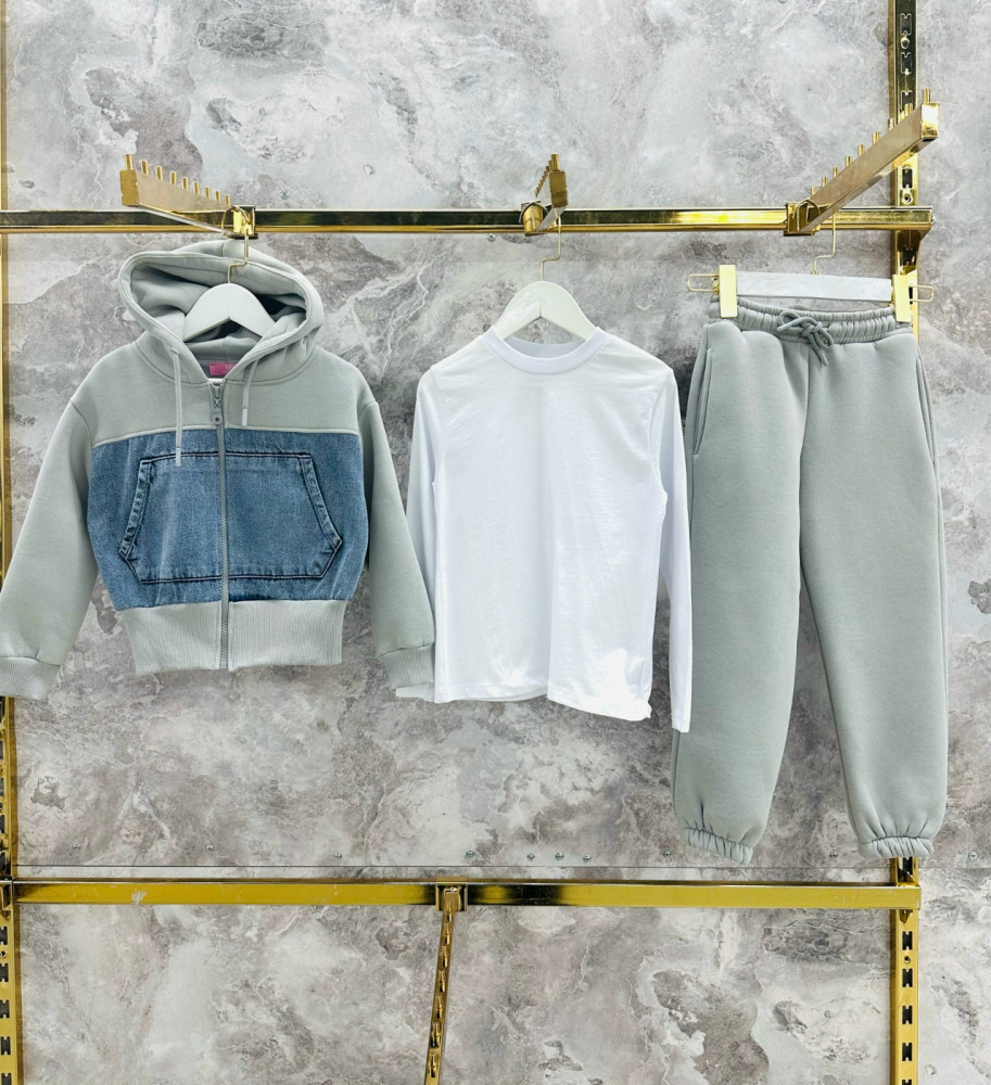 Купить Детский костюм серый оптом Садовод Интернет-каталог Садовод интернет-каталог