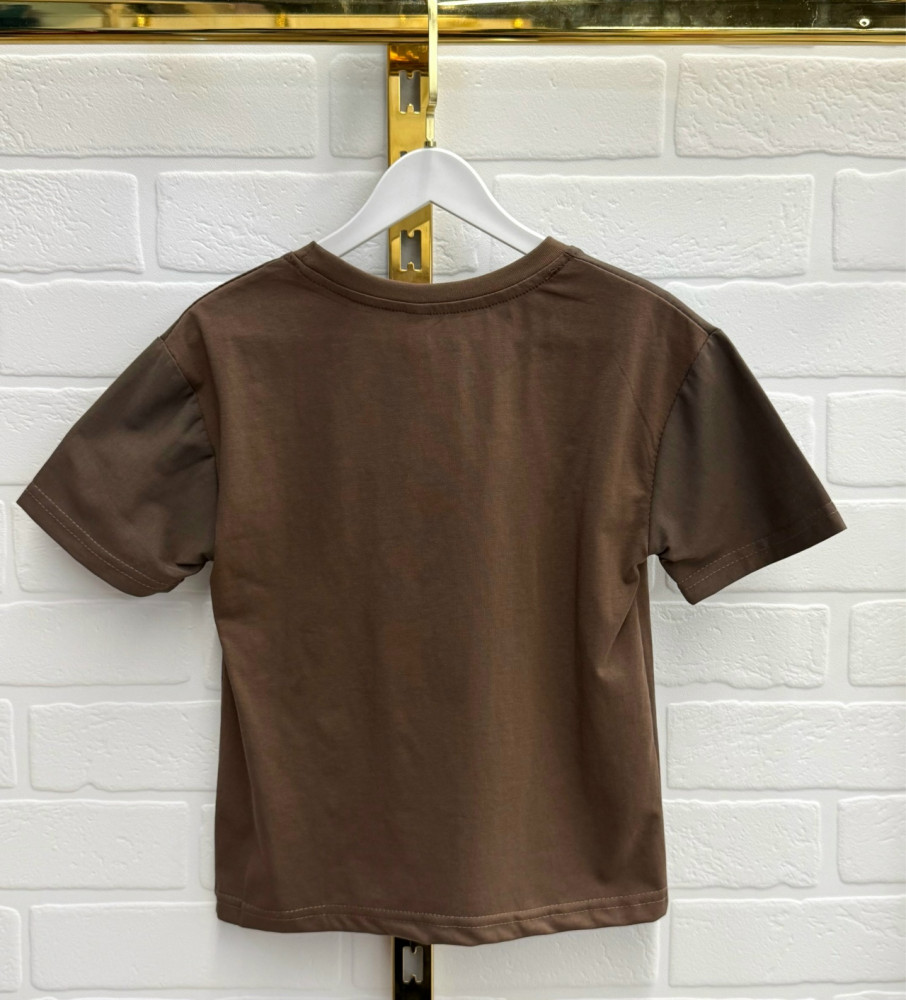 Купить Детская футболка коричневая оптом Садовод Интернет-каталог Садовод интернет-каталог