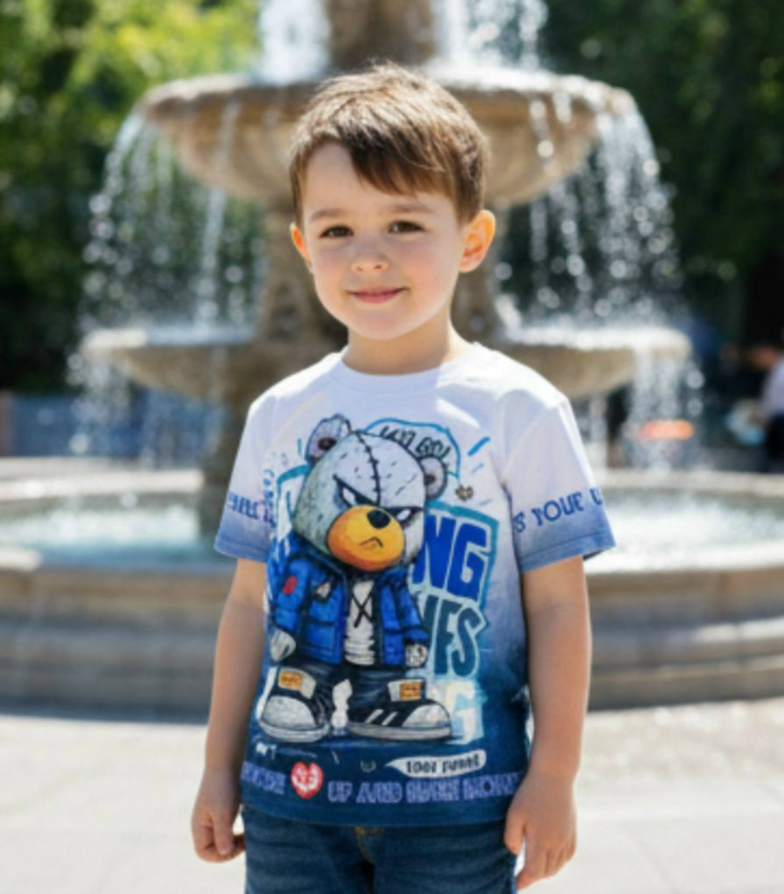 Купить Детская футболка синяя оптом Садовод Интернет-каталог Садовод интернет-каталог