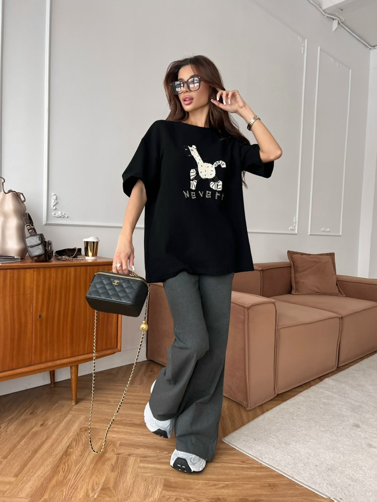 Купить Женская футболка черная оптом Садовод Интернет-каталог Садовод интернет-каталог