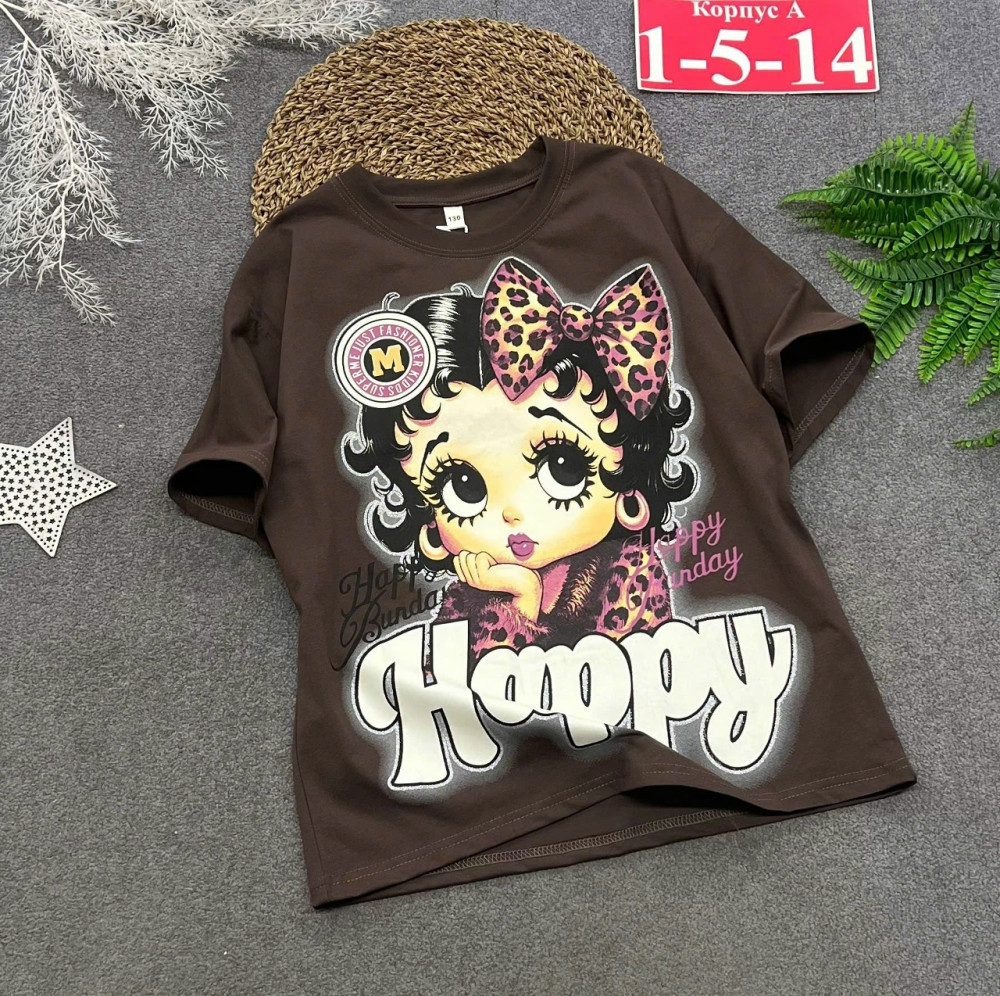 Купить Детская футболка коричневая оптом Садовод Интернет-каталог Садовод интернет-каталог