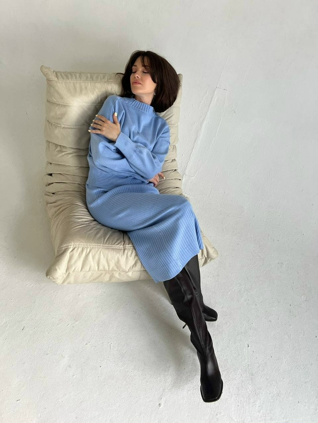 Купить Женский костюм голубой оптом Садовод Интернет-каталог Садовод интернет-каталог