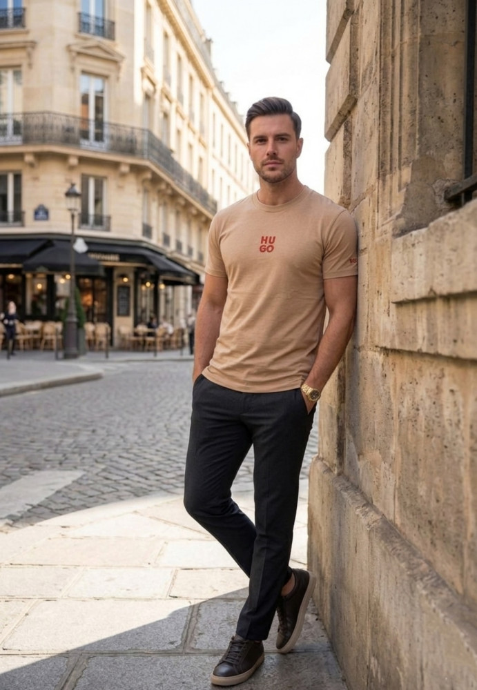 Купить Мужская футболка бежевая оптом Садовод Интернет-каталог Садовод интернет-каталог