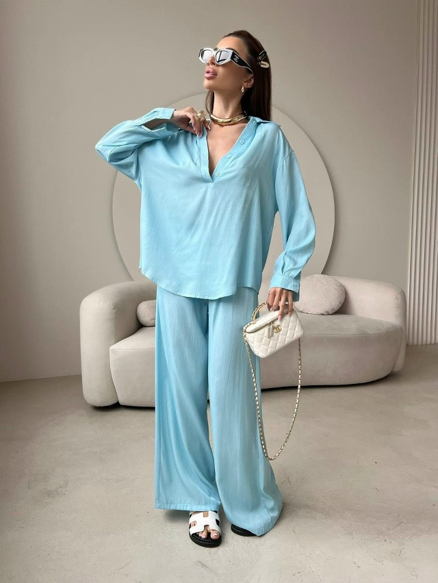 Купить Женский костюм голубой оптом Садовод Интернет-каталог Садовод интернет-каталог