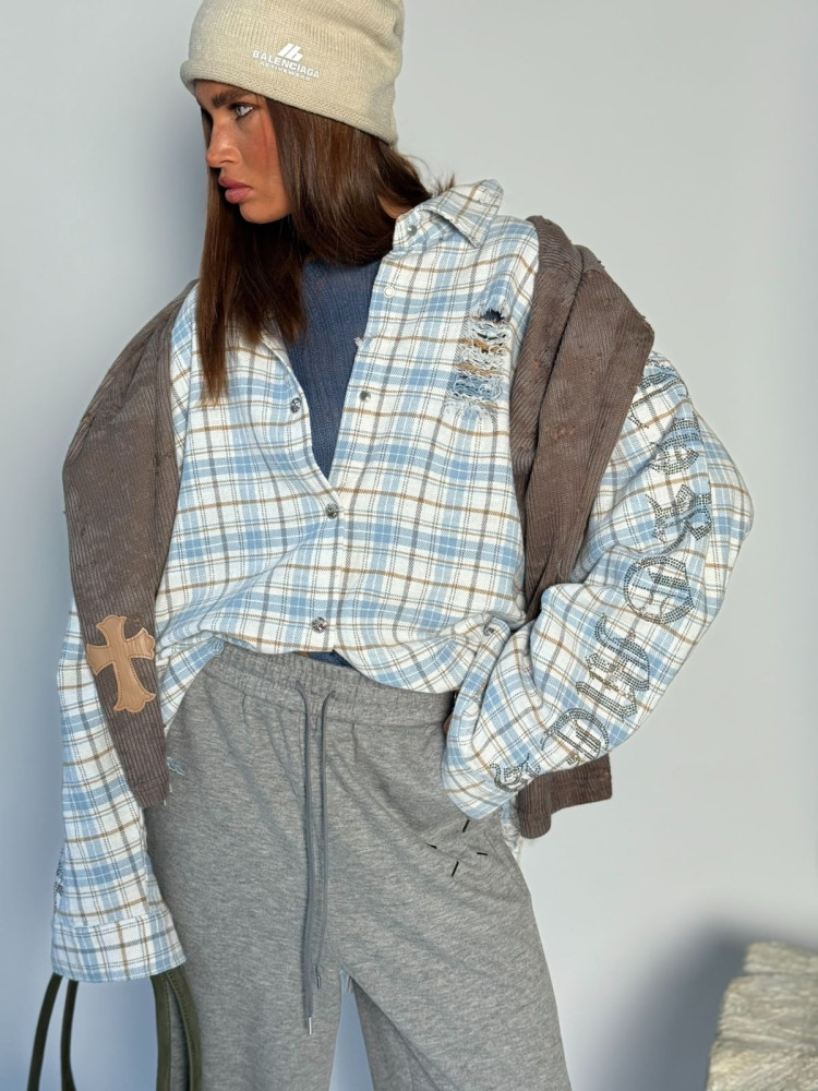 Купить Женская рубашка голубая оптом Садовод Интернет-каталог Садовод интернет-каталог