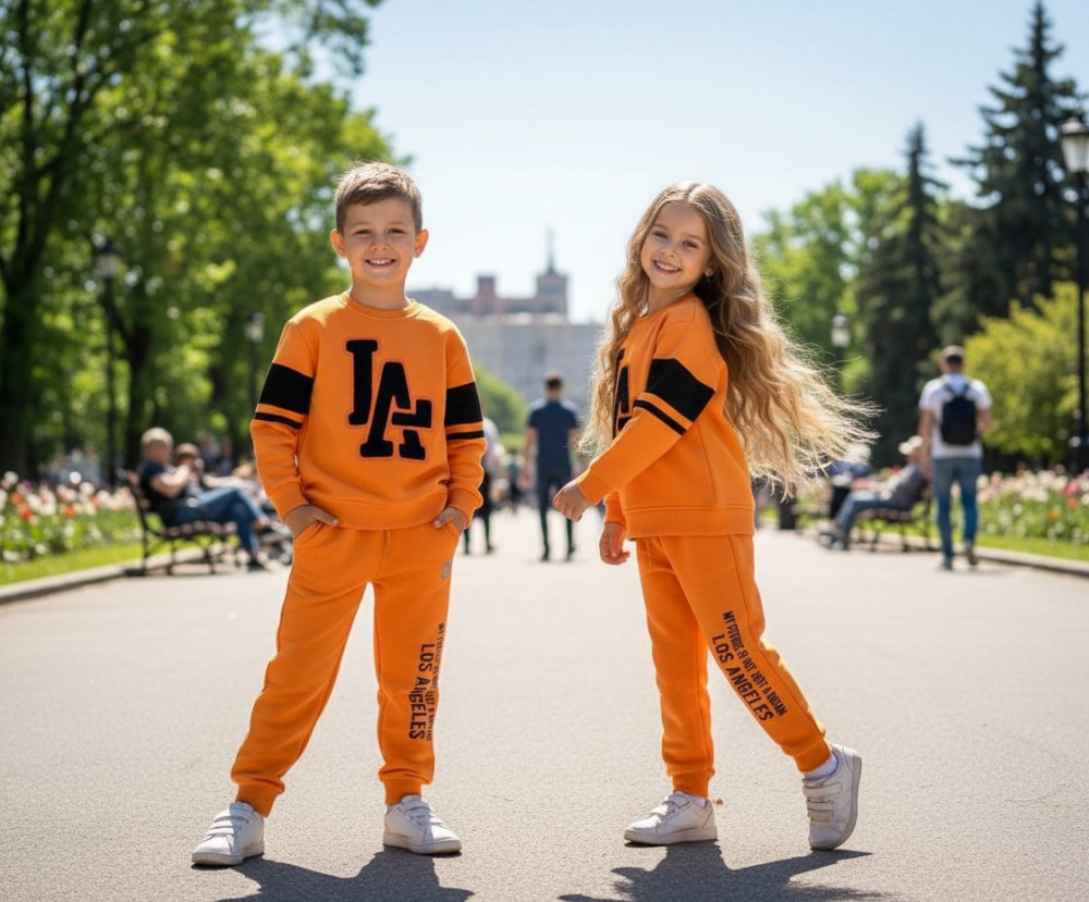 Купить Детский костюм оранжевый оптом Садовод Интернет-каталог Садовод интернет-каталог