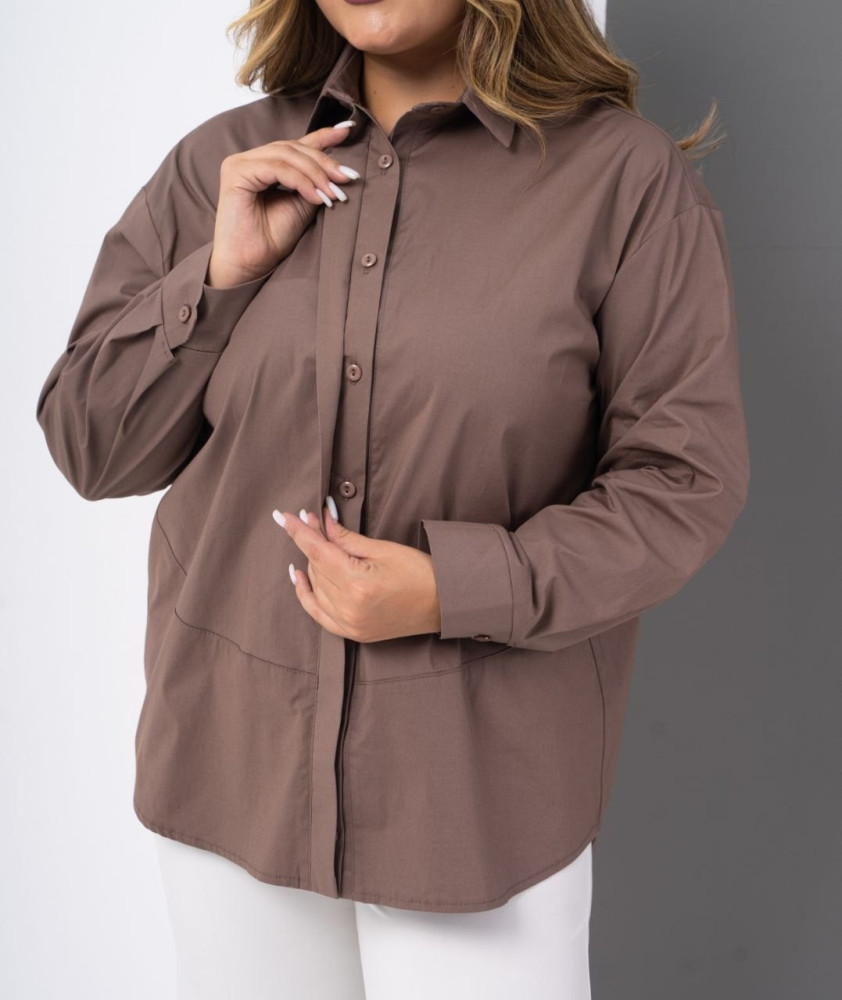 Купить Женская рубашка коричневая оптом Садовод Интернет-каталог Садовод интернет-каталог