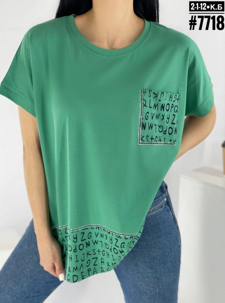 Купить Женская футболка зеленая оптом Садовод Интернет-каталог Садовод интернет-каталог