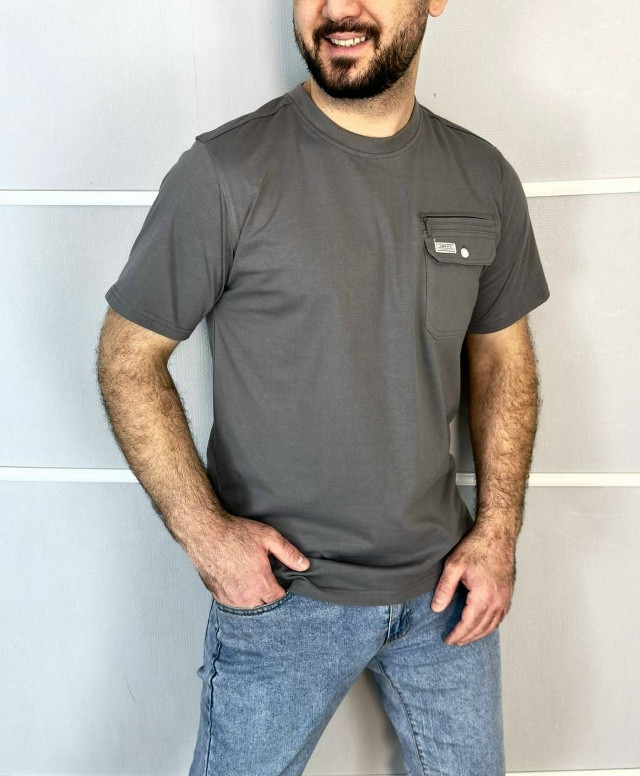 Купить Мужская футболка темно-серая оптом Садовод Интернет-каталог Садовод интернет-каталог