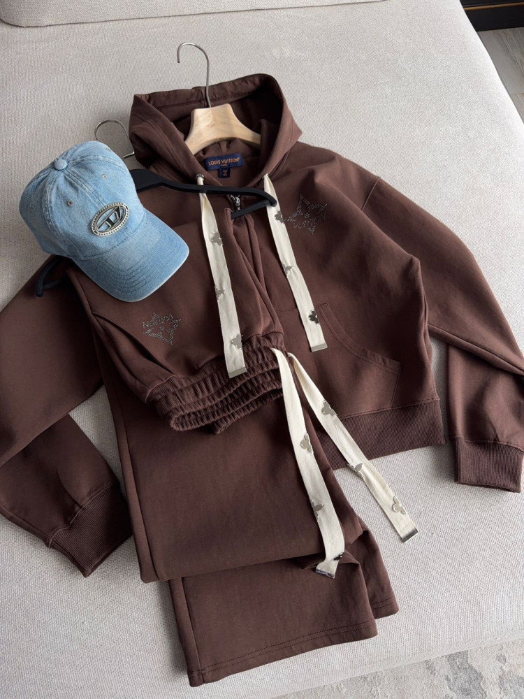 Купить Спортивный женский костюм коричневый оптом Садовод Интернет-каталог Садовод интернет-каталог