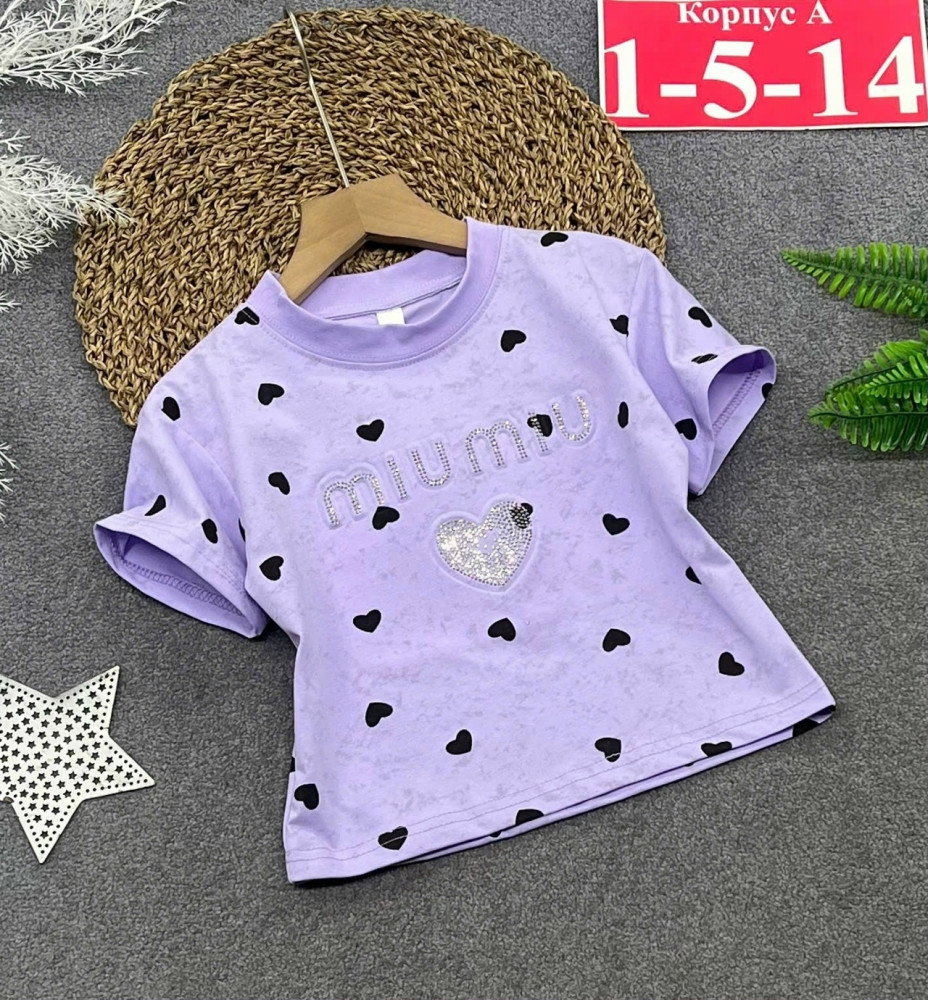 Купить Детская футболка фиолетовая оптом Садовод Интернет-каталог Садовод интернет-каталог