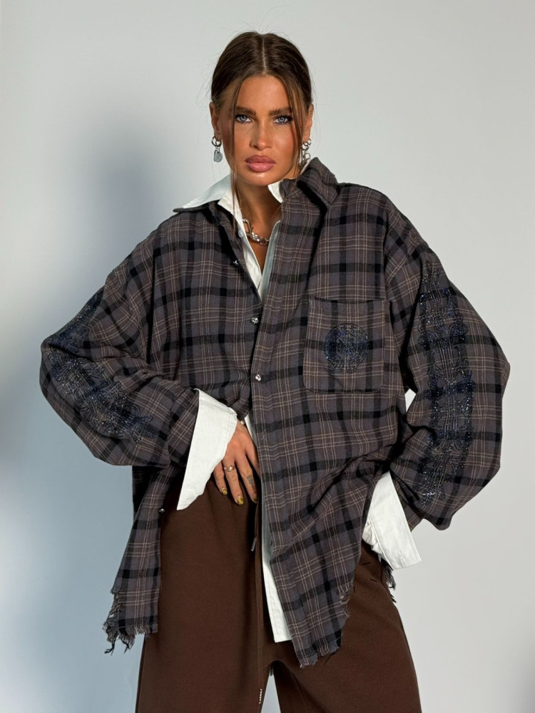 Купить Женская рубашка серая оптом Садовод Интернет-каталог Садовод интернет-каталог