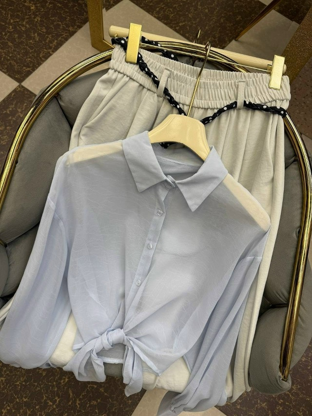 Купить Женская рубашка голубая оптом Садовод Интернет-каталог Садовод интернет-каталог