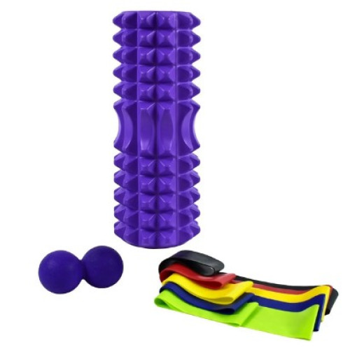 Набор для йоги (валик Strong S, мяч для йоги двойной, 5 эспандеров ленточных) в чехле САДОВОД БАЗА