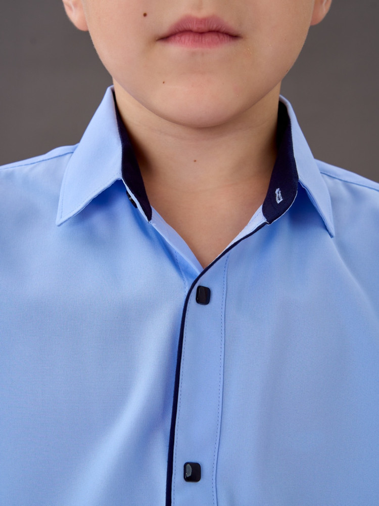 Купить Детская рубашка голубая оптом Садовод Интернет-каталог Садовод интернет-каталог