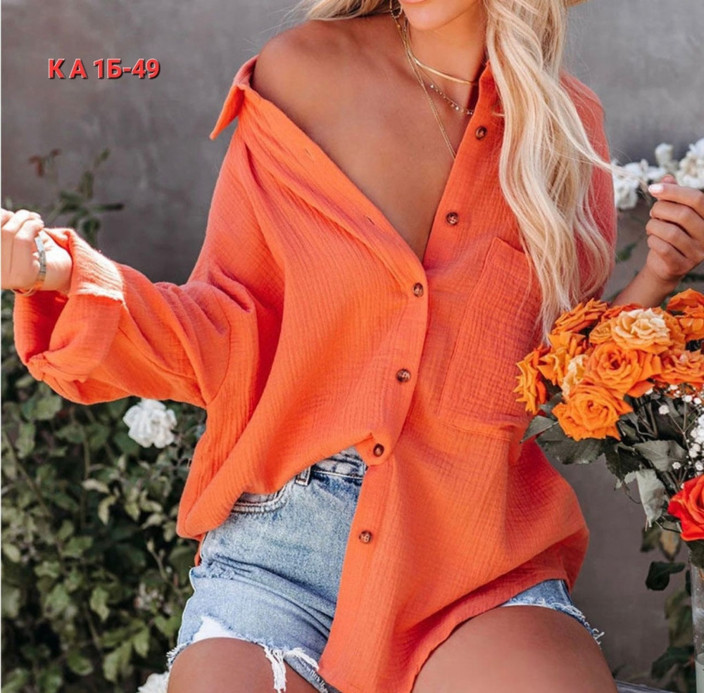 Купить Женская рубашка оранжевая оптом Садовод Интернет-каталог Садовод интернет-каталог