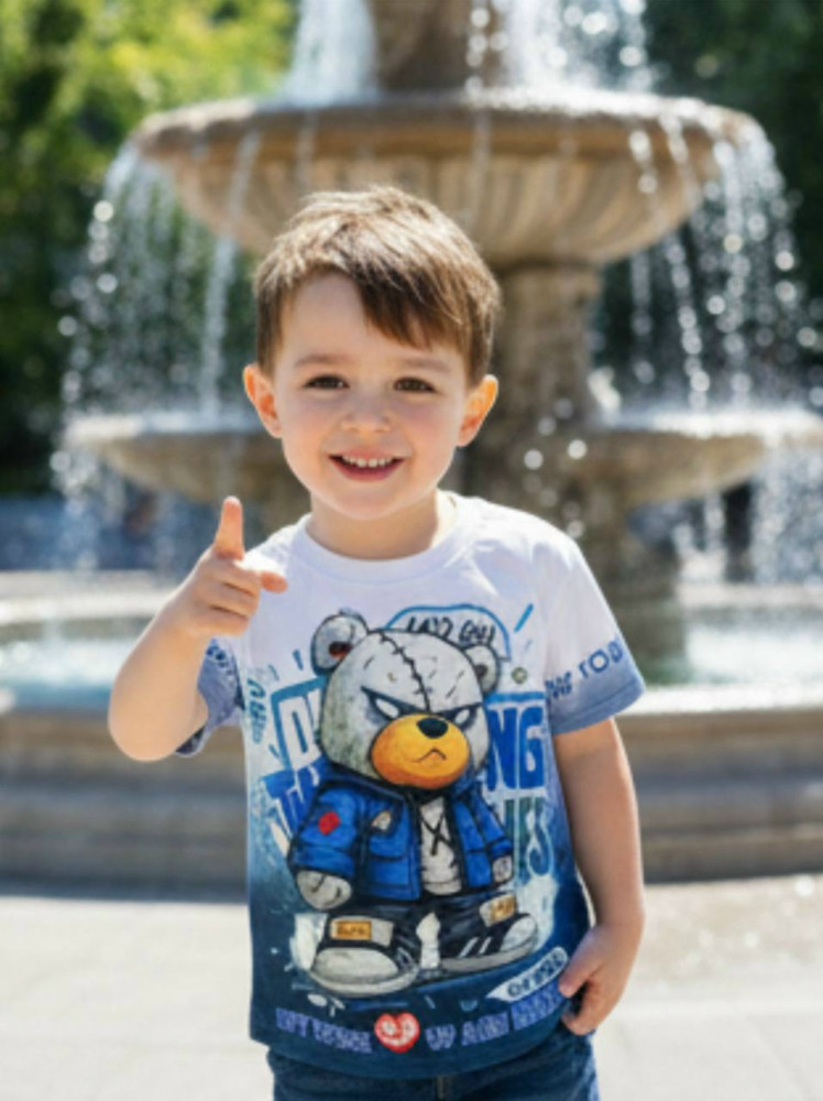 Купить Детская футболка синяя оптом Садовод Интернет-каталог Садовод интернет-каталог