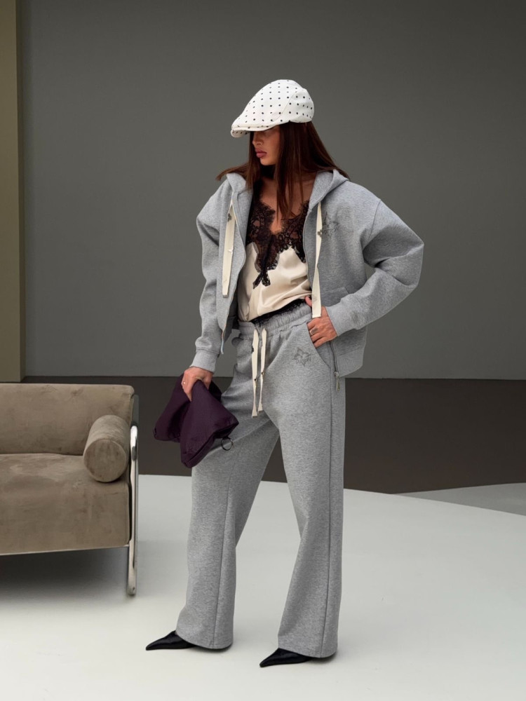 Купить Спортивный женский костюм серый оптом Садовод Интернет-каталог Садовод интернет-каталог