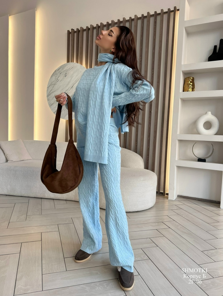 Купить Женский костюм голубой оптом Садовод Интернет-каталог Садовод интернет-каталог