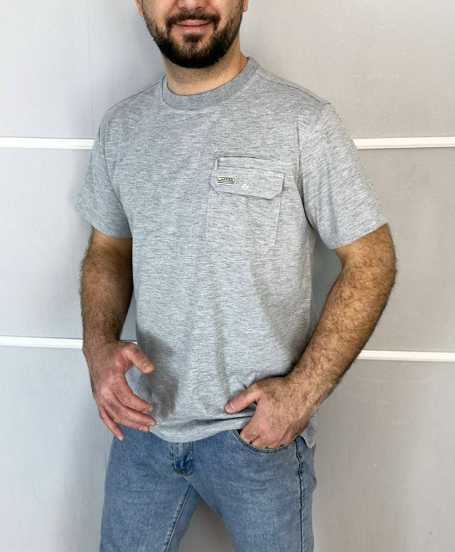 Купить Мужская футболка светло-серая оптом Садовод Интернет-каталог Садовод интернет-каталог