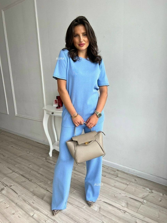 Купить Женский костюм голубой оптом Садовод Интернет-каталог Садовод интернет-каталог