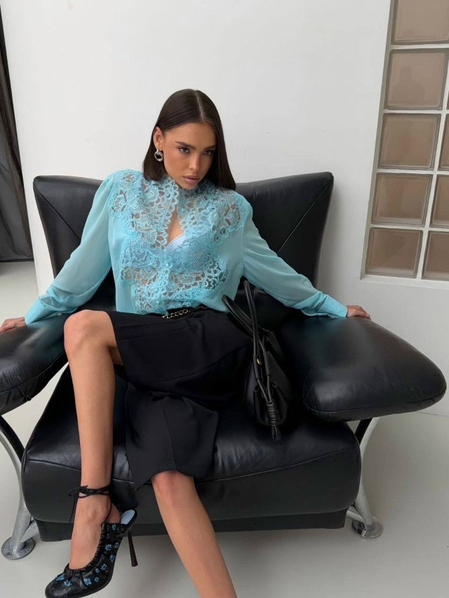 Купить Блузка голубая оптом Садовод Интернет-каталог Садовод интернет-каталог