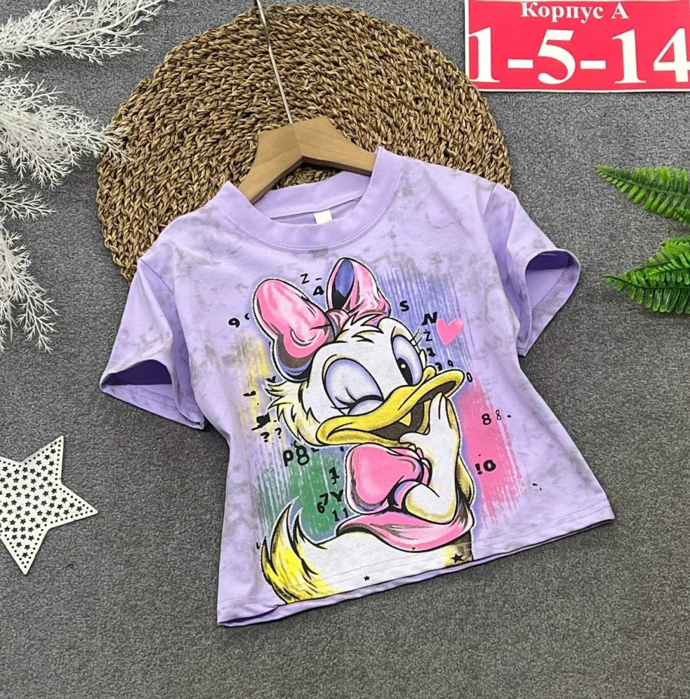 Купить Детская футболка фиолетовая оптом Садовод Интернет-каталог Садовод интернет-каталог